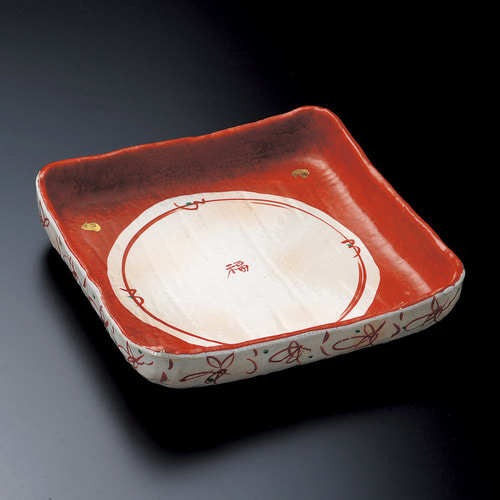 붉은그림볼 /ø24×24×5.5㎝, 회접시, 스시, 일본그릇, 회접시,일본접시