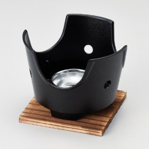도원형 스토브 세트 블랙 13.5 × 10㎝ /나배 일본그릇, 일본직구, 이자카야, 오마카세