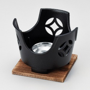 칠보 원형 스토브 세트 블랙 /13.5 × 9.5㎝ /나배 일본그릇, 일본직구, 이자카야, 오마카세