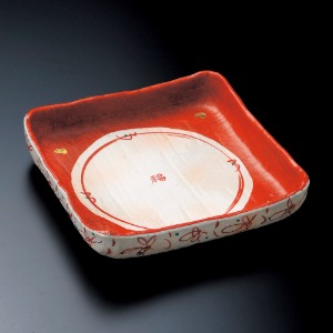붉은그림볼 /ø24×24×5.5㎝, 회접시, 스시, 일본그릇, 회접시,일본접시