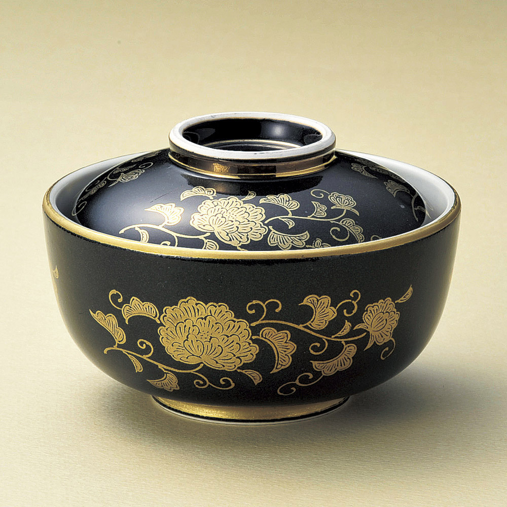 16806-558/흑금 당초 원과자 그릇