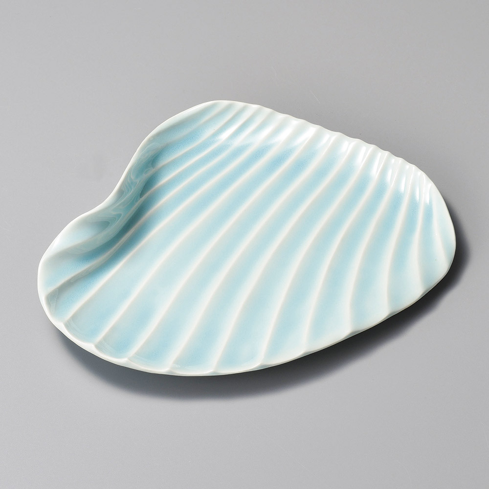 블루 화이트 쉘 변형 접시