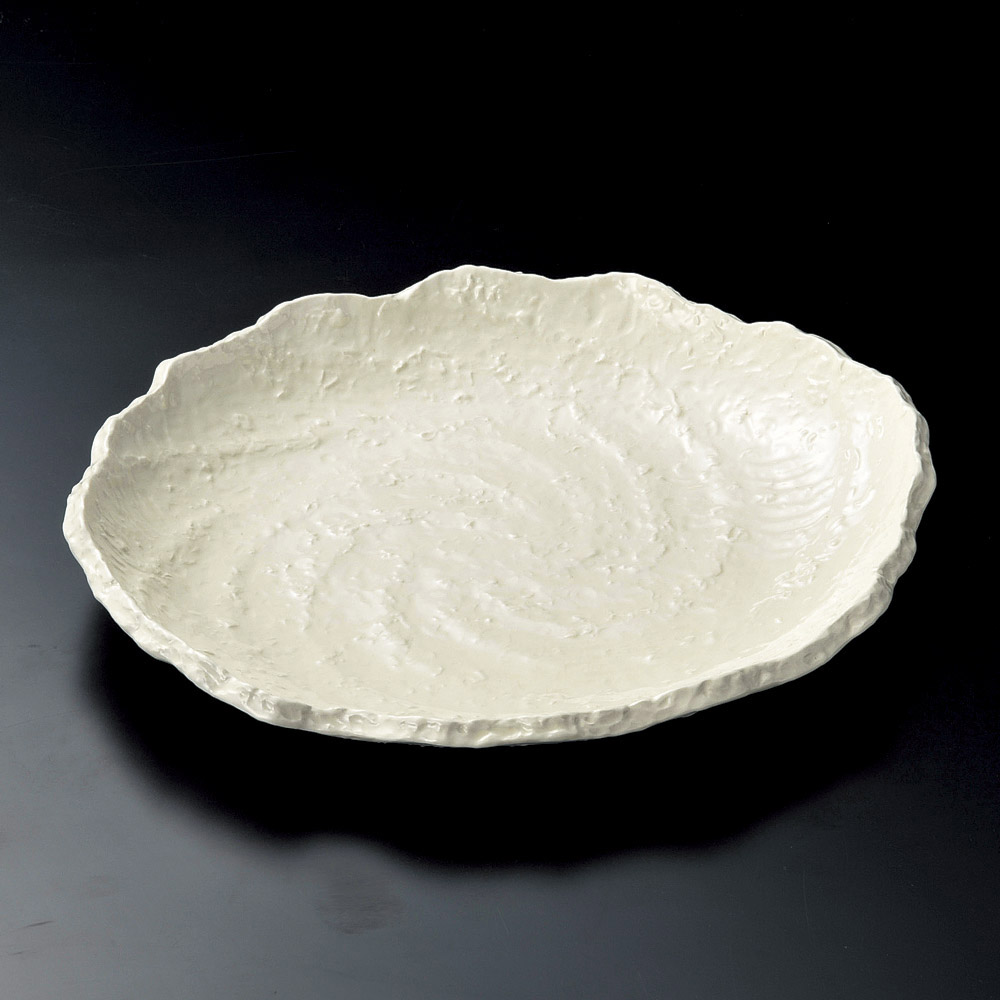 18725-648/흰지 우즈시오 10호 접시(만고야키)