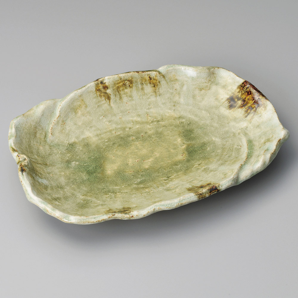 18702-648/모래 비드로 10호 변형 접시(만고야키)