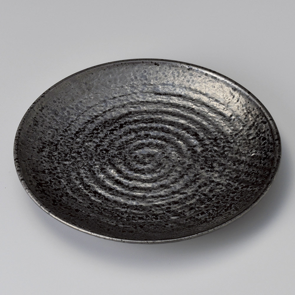 18705-648/기름방울 천목 8호 둥근 접시(만고야키)