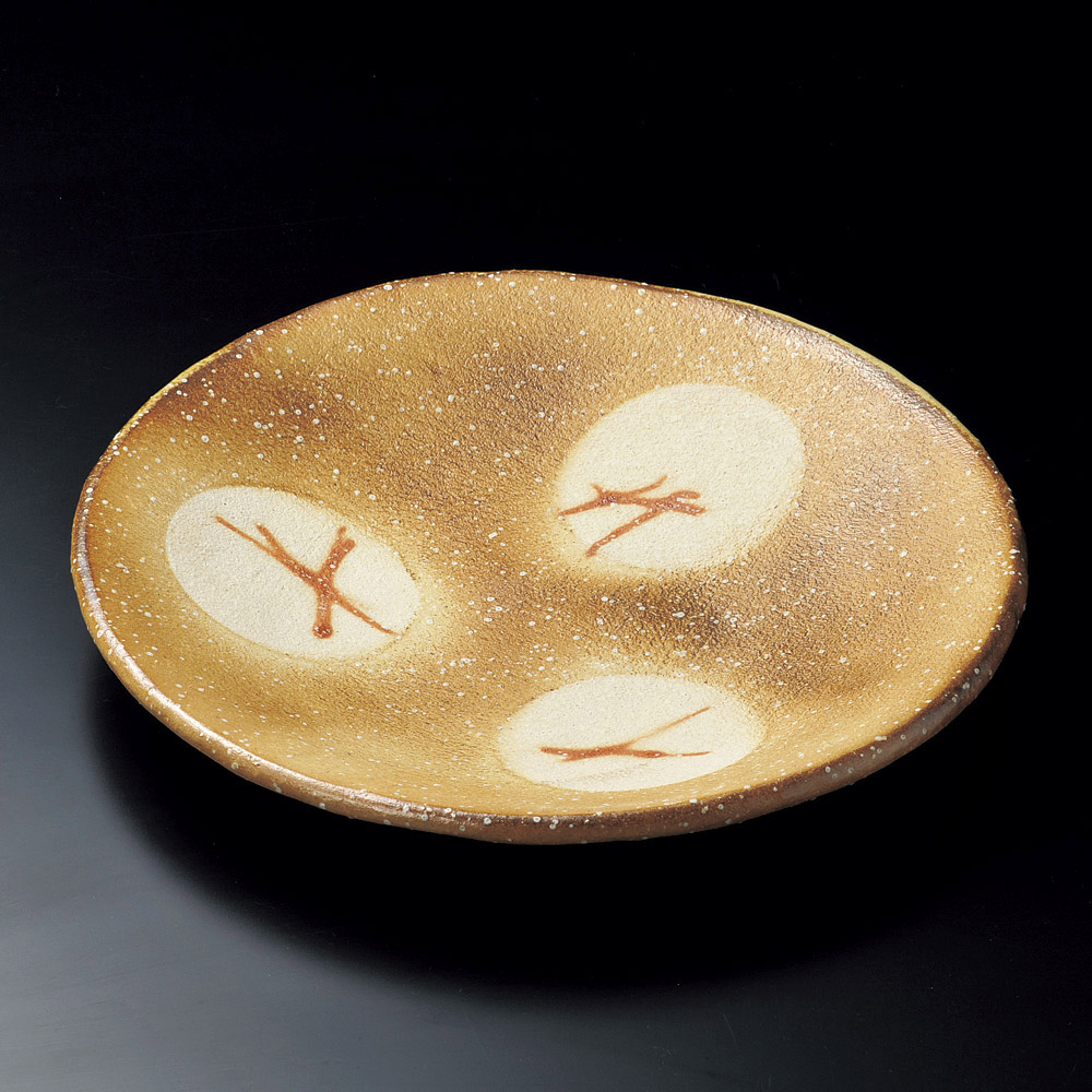 19008-668/회 유약 11.0 둥근 접시(시나라쿠야키)