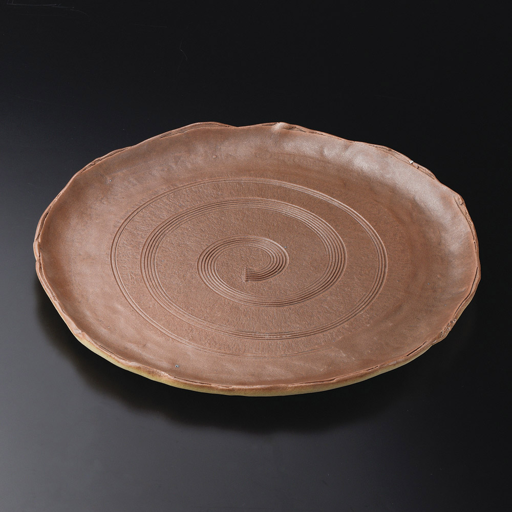 18914-668/불색 12.0 둥근 접시(시나라쿠야키)