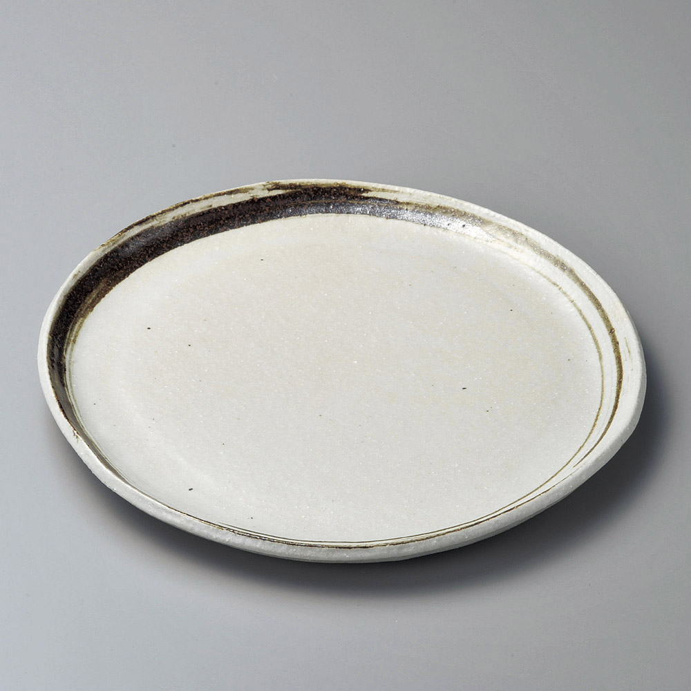 19307-668/철 브러시 눈 10.0 둥근 접시 (시나라 야키)